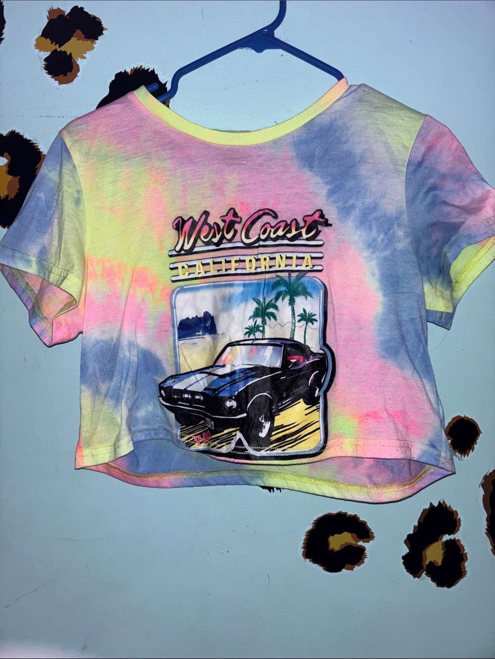 Medium West Coast California Tie-Dye Crop Tee - Multicolor